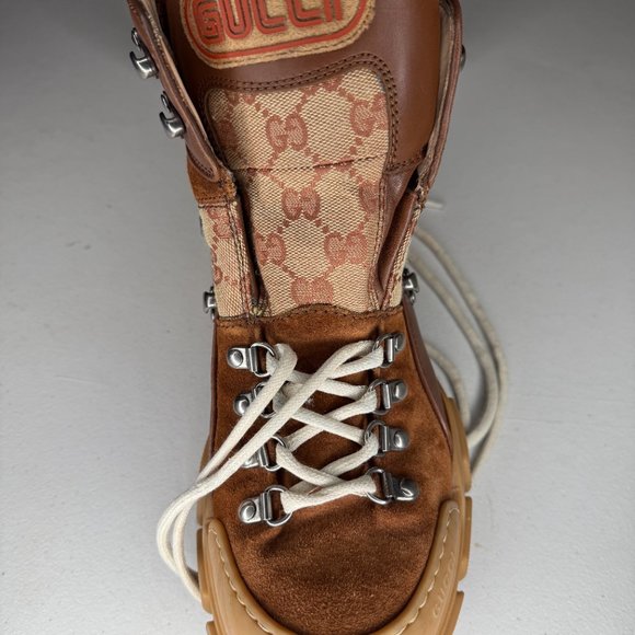 GUCCI Flashtrek Men\'s Brown Suede Leather Lace Up Hiking Boots Great Condition main image 4
